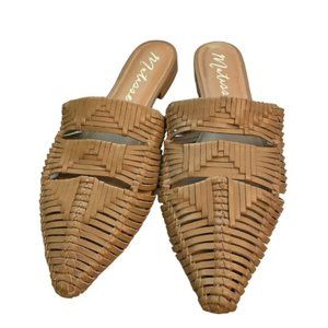 Anthropologie Matisse Woven East End Slides/Slip On/Mules Neutral Tan (Size 9)